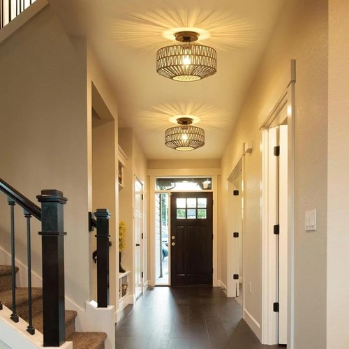 Boho Rattan Ceiling Light
